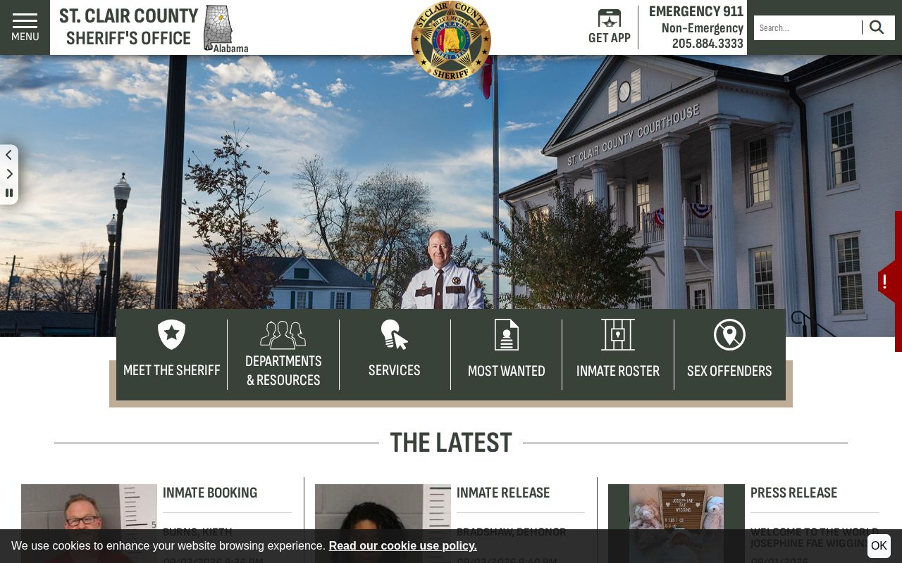 St. Clair County Sheriff recent arrest booking and release interface
